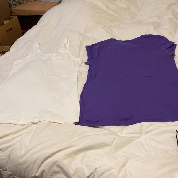 NWOT No Boundaries 1-White Tank Top and 1 Purple lightweight Purple T-Shirt - Picture 5 of 5